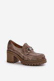 Elegant Polished Leather Women's Shoes with Stylish Heel