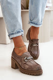 Elegant Polished Leather Women's Shoes with Stylish Heel