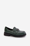 Elegant Women's Leather Flat Shoes with Decorative Strap