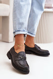 Elegant Women's Leather Shoes with Decorative Strap and Support