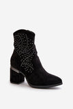 Stylish Eco Suede Women's Ankle Boots with Block Heel