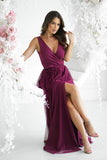 Charming Long Dress with Unique Cut and Versatile Belt