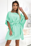 Mint Green Women's Butterfly Dress with Waist Tie