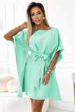 Mint Green Women's Butterfly Dress with Waist Tie