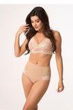 Elegant Beige Tummy Shaping Panties with Lace Detail