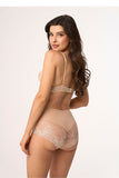 Elegant Beige Tummy Shaping Panties with Lace Detail