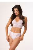 Classic White Women's Panties with Lace Detail and Comfort