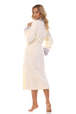 Elegant Women's Bathrobe with Pockets and Belt Tie