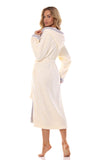 Elegant Women's Hooded Dressing Gown with Embroidery & Pockets