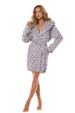 Cozy Quilted Polka Dot Hooded Bathrobe with Pockets
