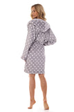 Cozy Quilted Polka Dot Hooded Bathrobe with Pockets