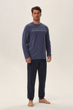 Stylish Printed Men's Pajama Set with Long Pants
