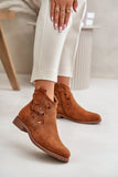 Eco Suede Lace-Up Ankle Boots with Zipper Closure