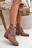 Elegant Fringed Ankle Boots with Comfortable Zipper Closure