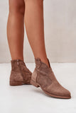 Chic Eco Suede Ankle Boots with Perforated Design