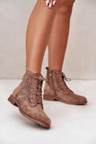 Eco-Suede Women's Ankle Boots with Floral Perforations
