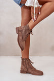 Eco-Suede Women's Ankle Boots with Floral Perforations