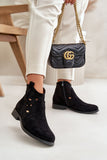 Eco Suede Women's Ankle Boots with Lattice Upper and Zipper