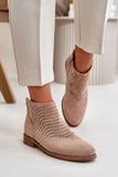 Elegant Eco-Suede Women's Ankle Boots with Lattice Design