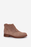 Elegant Eco-Suede Women's Ankle Boots with Lattice Design