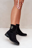 Elegant Women's Ankle Boots with Low Heel and Zipper Closure