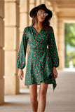 Feminine Wrap Dress with Ruching and Crossover Neckline
