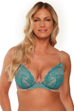 Elegant Stiffened Bra with Lace Accents and Supportive Design