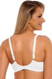 Elegant Semi-Rigid Bra with Decorative Embroidery and Bows