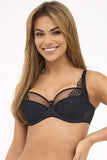 Elegant Semi-Rigid Bra with Decorative Embroidery and Bows