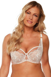 Elegant Semi-Rigid Bra with Lace and Mesh Accents