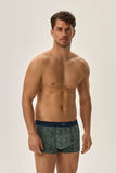 Men's Cotton Boxers Set - Navy & Geometric Green Design