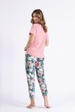 Charming Short-Sleeve Pajama Set with Bow Detail