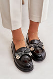 Elegant Eco Leather Women's Loafers with Charming Bow