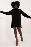Turtleneck Mini Dress with Smooth Texture for Everyday Wear