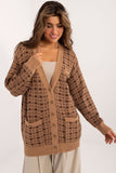 Buttoned Houndstooth Long Cardigan for Everyday Elegance