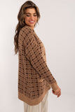 Buttoned Houndstooth Long Cardigan for Everyday Elegance