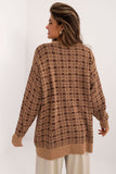 Buttoned Houndstooth Long Cardigan for Everyday Elegance