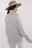 Textured Long Sleeve Women's Turtleneck Sweater