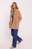 Oversized Teddy Bear Coat with Snap Closure and Pockets