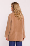 Oversized Teddy Bear Coat with Snap Closure and Pockets