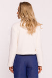 Elegant Teddy Bear Fabric Women's Sweatshirt with Gold Buttons