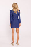 Lightweight Cotton Mini Dress with Pleated Sleeves