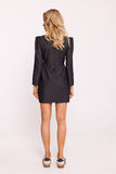 Casual Cotton Mini Dress with Cinched Waist and Long Sleeves