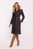 Elegant Cotton Shirt Dress with Belt and Classic Collar
