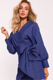 Chic Wrap-Style Mini Dress with Asymmetrical Front
