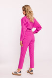 Elegant Cotton Women's Jumpsuit with Wrap Top and Pockets
