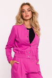 Chic Cotton Bomber Jacket with Snaps and Ribbed Collar