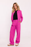 Chic Cotton Bomber Jacket with Snaps and Ribbed Collar