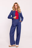 Chic Cotton Women's Bomber Jacket with Snap Fasteners