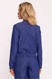 Chic Cotton Women's Bomber Jacket with Snap Fasteners